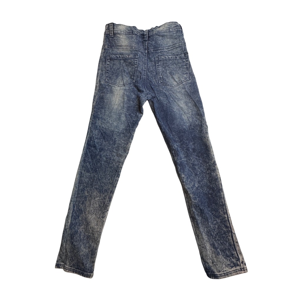 Quad Seven Skinny Slim Jeans Girls 16 Acid Wash Blue Denim Moto Biker‎ Stretch
